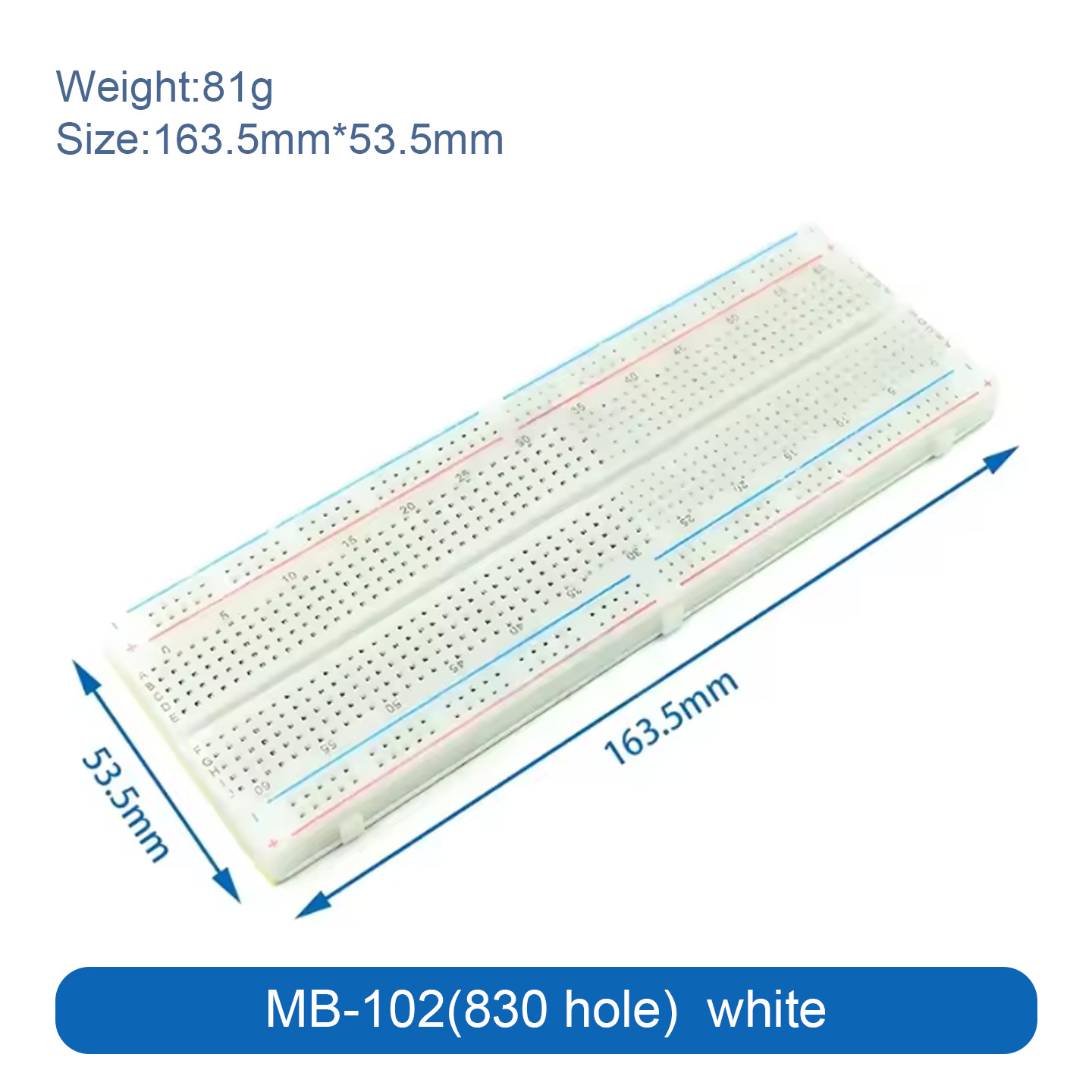 Breadboard 400 Point - 400 830 MB-102 Punti Tagliere Senza