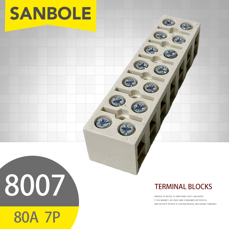 Screw Terminal Block - 10 pezzi 80A/7P morsettiere tipo fisso