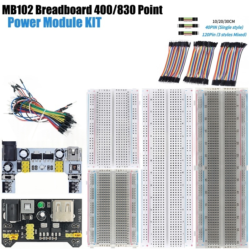 Breadboard 400 Point - MB-102 MB102 Breadboard 400 830 Punti